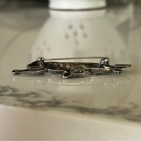 925 PANTHER LEOPARD EXQUISITE Marcasite Sterling Silver Signed Brooch Pin Gift - Picture 10 of 17